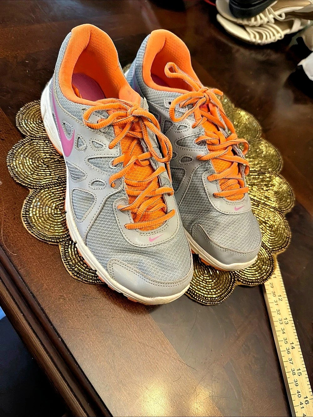 Nike Revolution 2 Athletic Shoes US 5 Gray & Orange